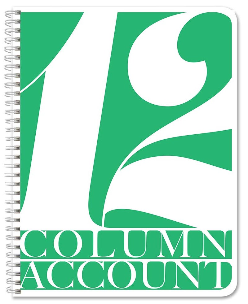 BookFactory 12 Column Ledger Book Account Book Accounting Notebook (12 (Twelve) Columns Columnar Accountant Logbook Format - 100 Pages, 8.5'' x 11'', Wire-O (Made in USA) - Image 1